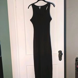 Splendid long black cotton racer back tank dress M